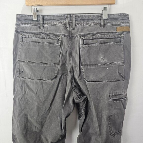 Cabelas Carpenter Pants Mens Tag 36x34 Act 36x31 Gray Workwear Cotton Stretch - Picture 4 of 11